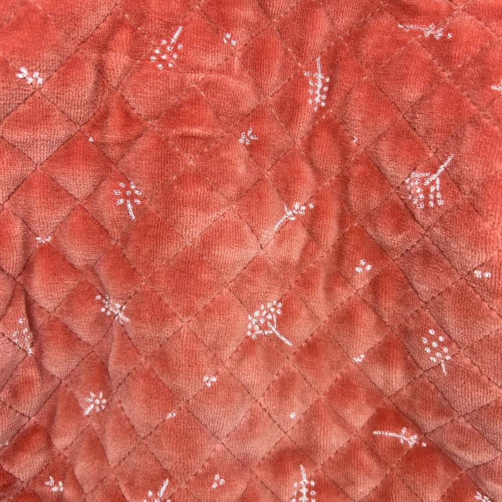 Nordstrom Baby Girls Quilted Coral Winter Footie With Hand Cuffs, 6 months - Picture 7 of 8